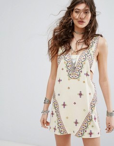 Платье мини с вышивкой Free People Never Been - Мульти