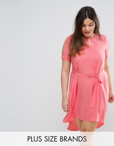 Свободное платье с вырезами на плечах Lovedrobe - Розовый