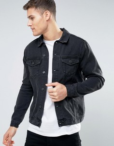 Черная джинсовая куртка New Look - Черный