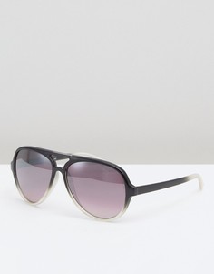 Черные солнцезащитные очки-авиаторы с эффектом омбре New Look - Черный