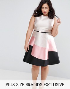Платье в стиле колор блок без рукавов Coast Plus - Розовый
