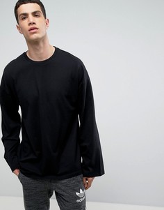 Черный трикотажный oversize-лонгслив с широкими рукавами ASOS - Черный