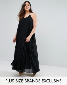 Плиссированное платье макси Missguided Plus - Черный