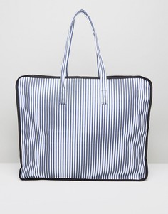 Большая пляжная сумка в полоску (темно-синий/белый) ASOS HERO - Мульти
