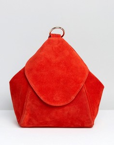 Замшевый рюкзак с кольцом ASOS - Красный