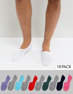 Набор из 10 пар незаметных носков ASOS - Мульти