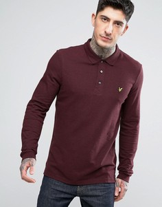 Однотонная футболка-поло с длинными рукавами Lyle & Scott - Красный
