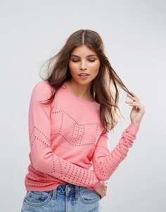 Джемпер с ажурной отделкой ASOS - Розовый