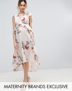 Платье миди с цветочным принтом и асимметричным краем Hope & Ivy Maternity - Мульти