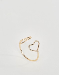 Кольцо с сердечками ASOS - Золотой