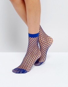 Синие носки в крупную сетку ASOS - Синий