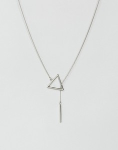 Серебристое ожерелье с геометрической подвеской ASOS - Серебряный