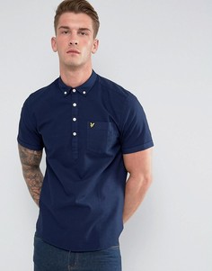 Темно-синяя оксфордская рубашка с коротким рукавом Lyle & Scott - Темно-синий