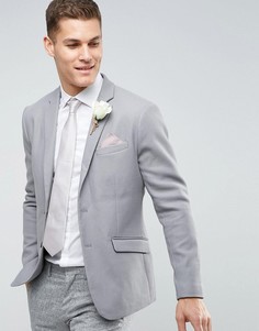Серый хлопковый пиджак Selected Wedding - Серый