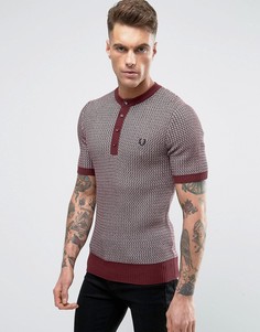 Джемпер с короткими рукавами и горловиной на пуговицах Fred Perry REISSUES - Красный