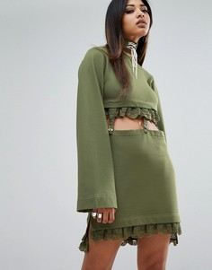 Платье с рукавами кимоно и ремешками Puma X Fenty - Зеленый