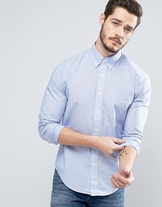 Синяя приталенная рубашка из поплина Abercrombie & Fitch - Синий