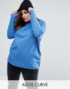 Oversize-футболка с длинными рукавами ASOS CURVE Ultimate - Синий