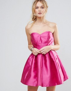 Структурированное платье-бандо мини Chi Chi London - Розовый