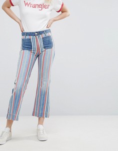 Укороченные расклешенные джинсы в полоску Wrangler - Мульти
