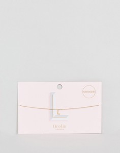 Ожерелье-чокер из цепочки с подвеской в виде буквы L Orelia - Золотой