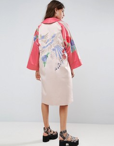 Кимоно с вышивкой в виде птицы и цветов ASOS Premium - Мульти