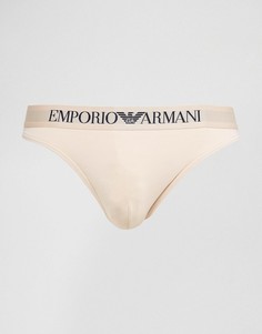 Стринги из микрофибры Emporio Armani - Бежевый