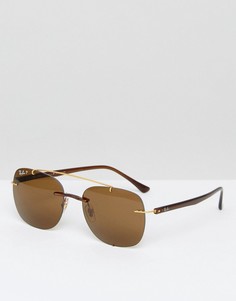 Золотистые солнцезащитные очки-авиаторы Ray-Ban 0RB4280 - Золотой