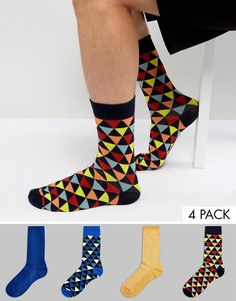 Набор из 4 пар носков с принтом Jack & Jones - Мульти