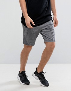 Эластичные спортивные меланжевые шорты темно-серого цвета Abercrombie & Fitch - Серый