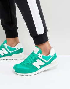 Зеленые замшевые кроссовки New Balance 574 ML574SEH - Зеленый