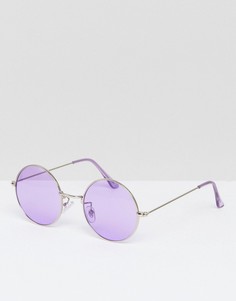 Большие круглые солнцезащитные очки с сиреневыми стеклами Jeepers Peepers - Фиолетовый