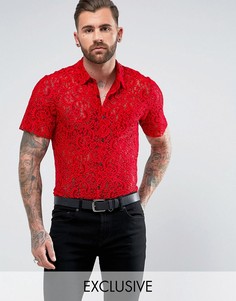 Кружевная рубашка классического кроя Reclaimed Vintage Inspired Party - Красный