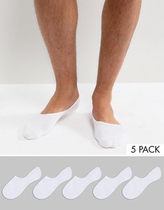 Набор из 5 пар невидимых носков Burton Menswear - Белый