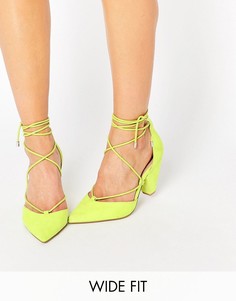 Туфли на каблуке для широкой стопы со шнуровкой ASOS SINEAD - Желтый