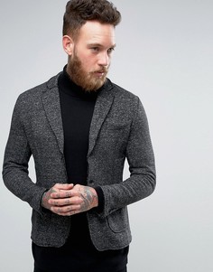 Блейзер из плотного трикотажа с накладным карманом Jack & Jones Vintage - Черный