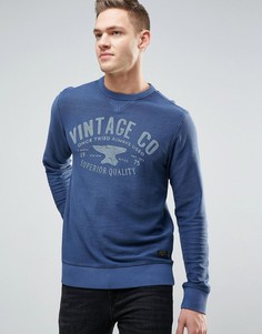 Свитшот с графическим принтом Jack & Jones Vintage - Темно-синий