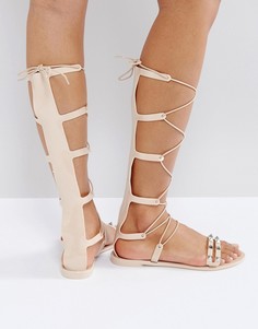 Резиновые сандалии-гладиаторы ASOS FREEMAN - Бежевый