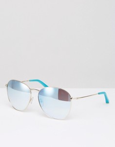 Солнцезащитные очки с серебристыми зеркальными стеклами Matthew Williamson Jade - Серебряный