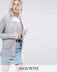 Кардиган крупной вязки ASOS PETITE - Серый