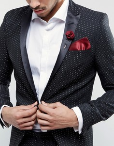 Платок для нагрудного кармана и булавка на лацкан Gianni Feraud - Красный