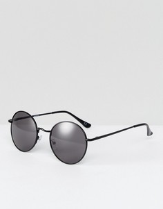 Круглые солнцезащитные очки в стиле 90-х в металлической оправе ASOS - Черный