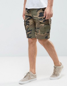 Свободные шорты карго с камуфляжным принтом Jack & Jones Intelligence - Зеленый