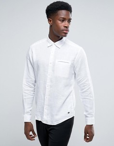 Льняная рубашка с карманом на груди Esprit - Белый