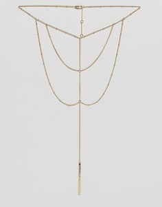 Многорядное ожерелье с планкой Pieces Matilda - Золотой