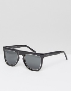 Черные солнцезащитные очки с прямым верхом Komono Bennet - Черный