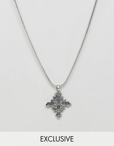 Серебристое ожерелье с длинной подвеской DesignB эксклюзивно для ASOS - Серебряный