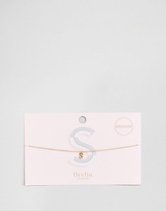Ожерелье-чокер из цепочки с подвеской в виде буквы S Orelia - Золотой
