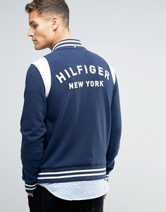 Бомбер из ткани пике с логотипом Tommy Hilfiger Brad Varsity - Темно-синий