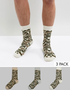 3 пары носков с камуфляжным принтом ASOS - Мульти